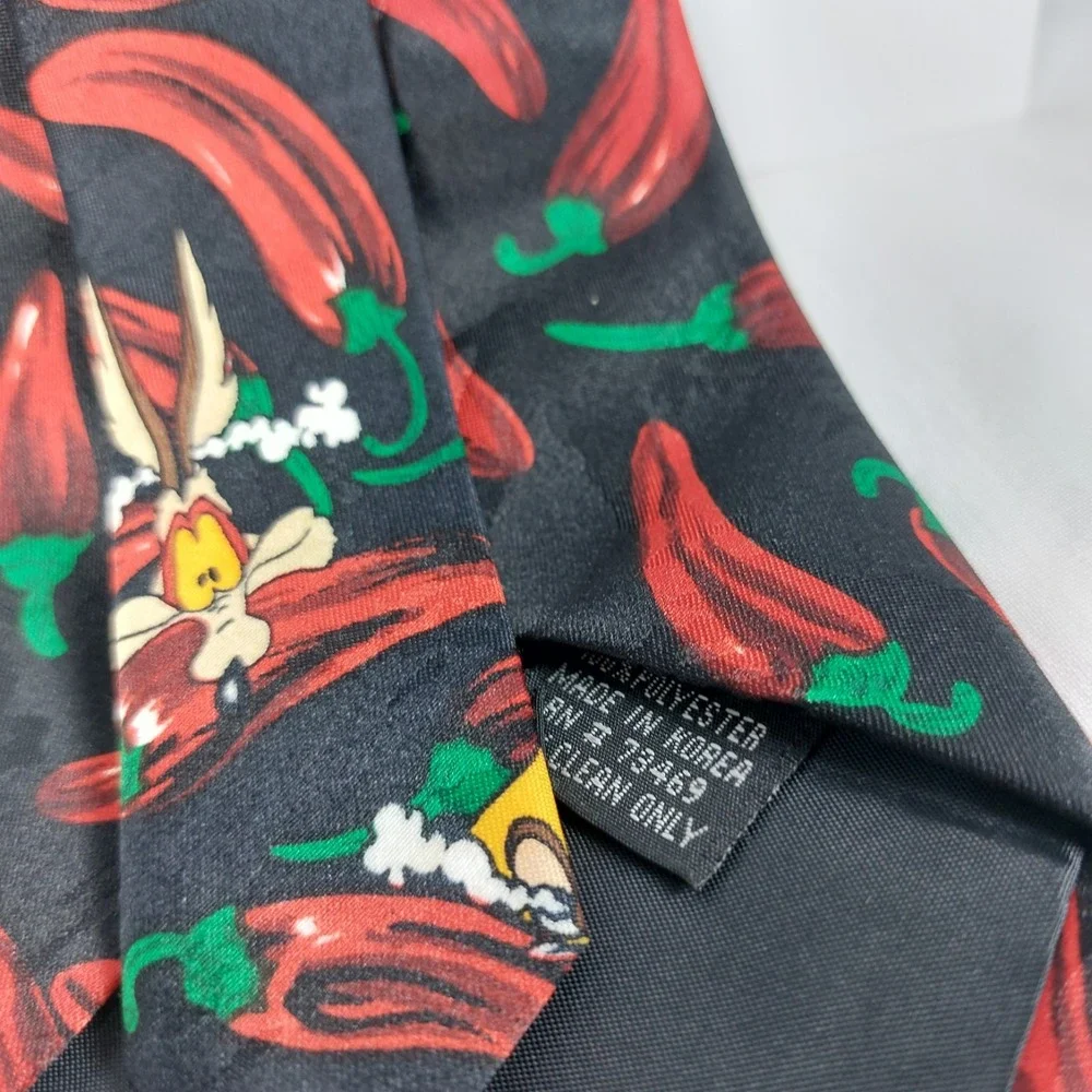 Vintage 1996‎ Looney Tunes Mania Necktie Hot Pepper All Over Print Tie 4